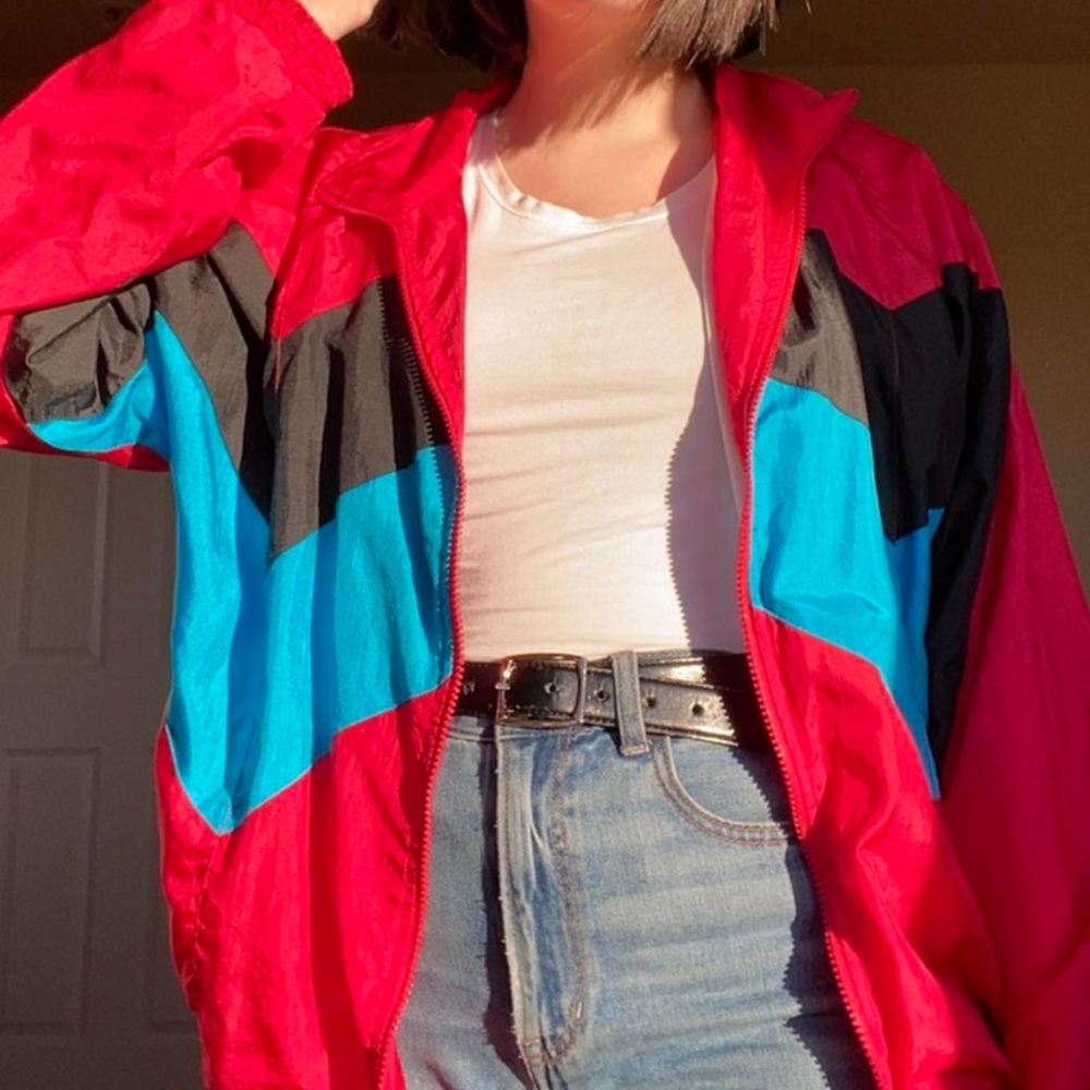 Bright retro windbreaker